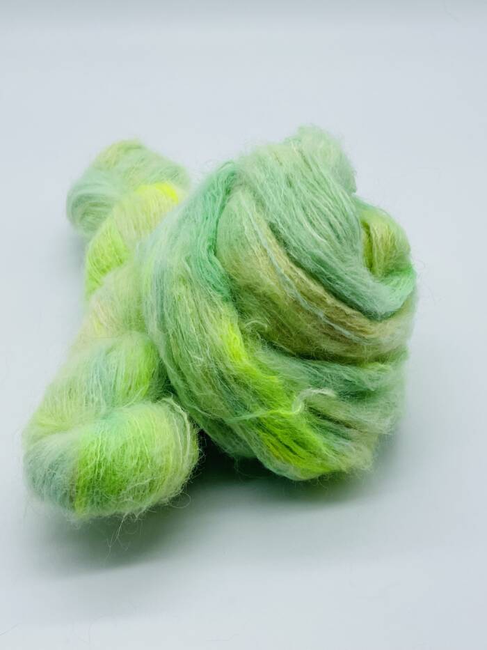 Brushed Suri-Alpaca-Suri-hellgrün-Neongelb