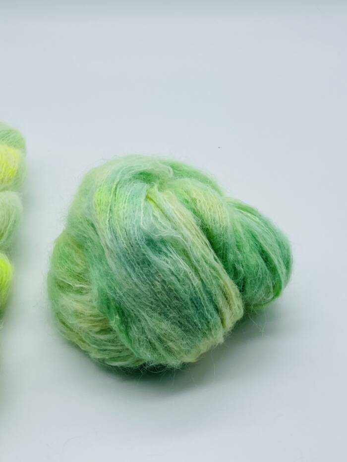 Brushed Suri-Alpaca-Suri-hellgrün-Neongelb