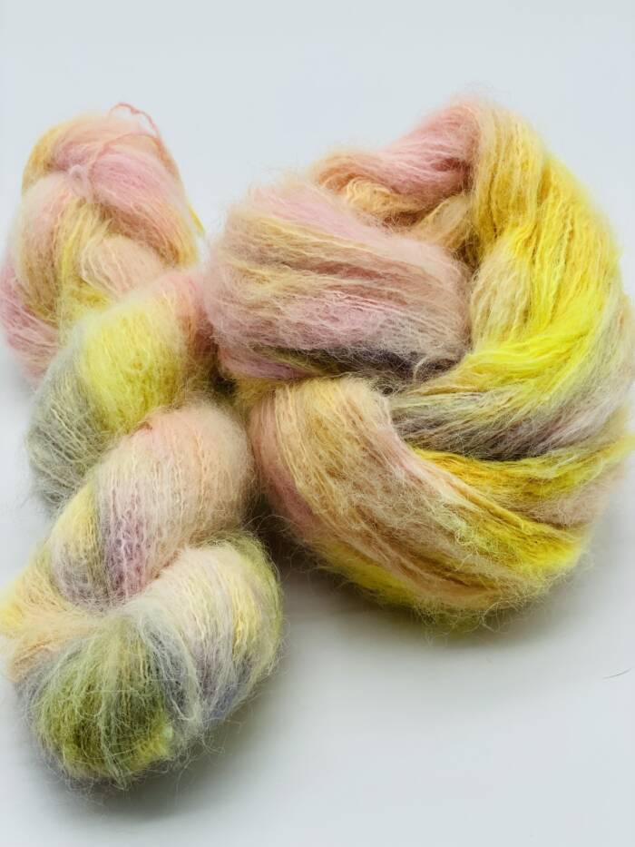 Brushed Suri-Alpaca-Suri-Love Me Do - Gelb-Orange-Violett