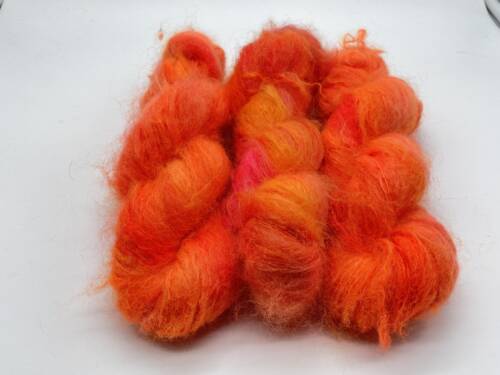 Kid Mohair - Mohair - Neonorange - Campari Orange - handgefärbt