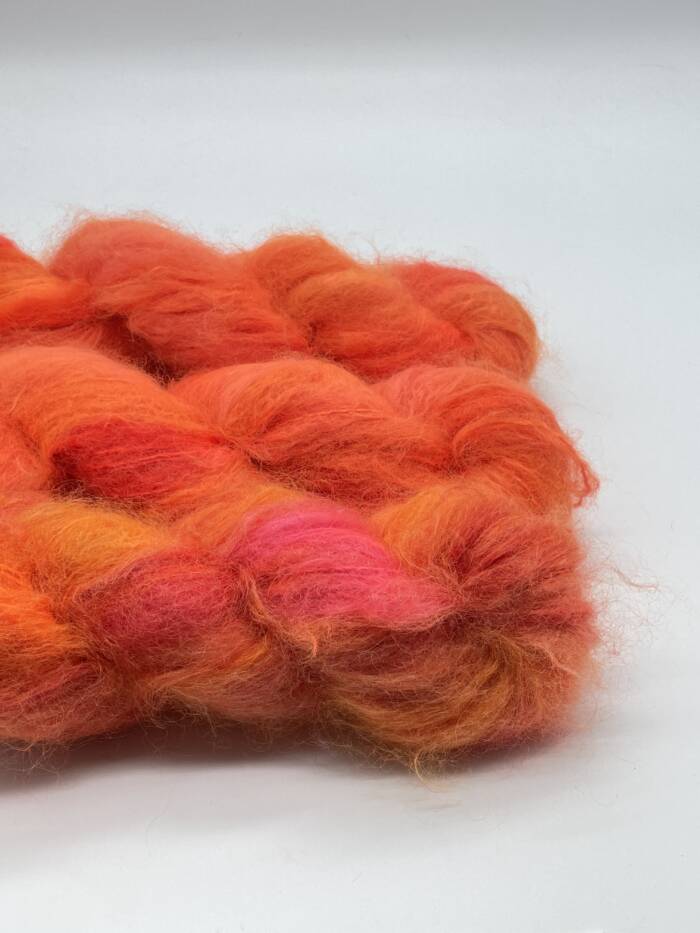 Kid Mohair - Mohair - Neonorange - Campari Orange - handgefärbt