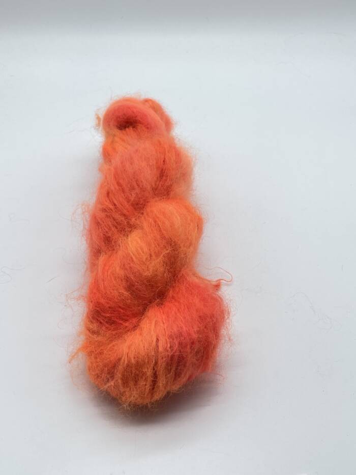 Kid Mohair - Mohair - Neonorange - Campari Orange - handgefärbt