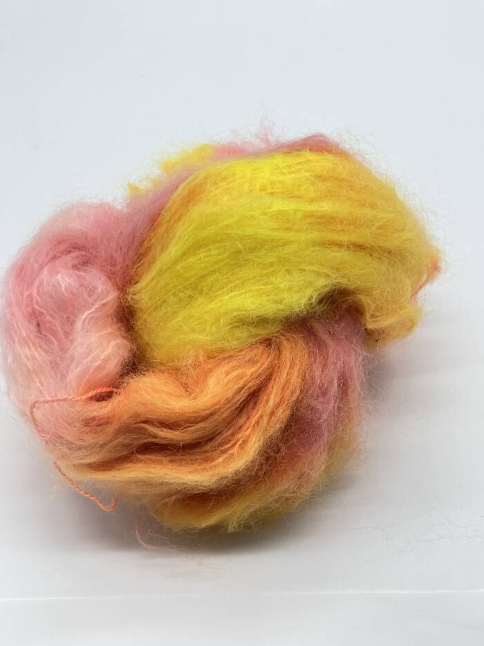 DK Kid Mohair - Merinowolle - Flipper - handgefärbt - Neongelb - Neonorange - Neonpink