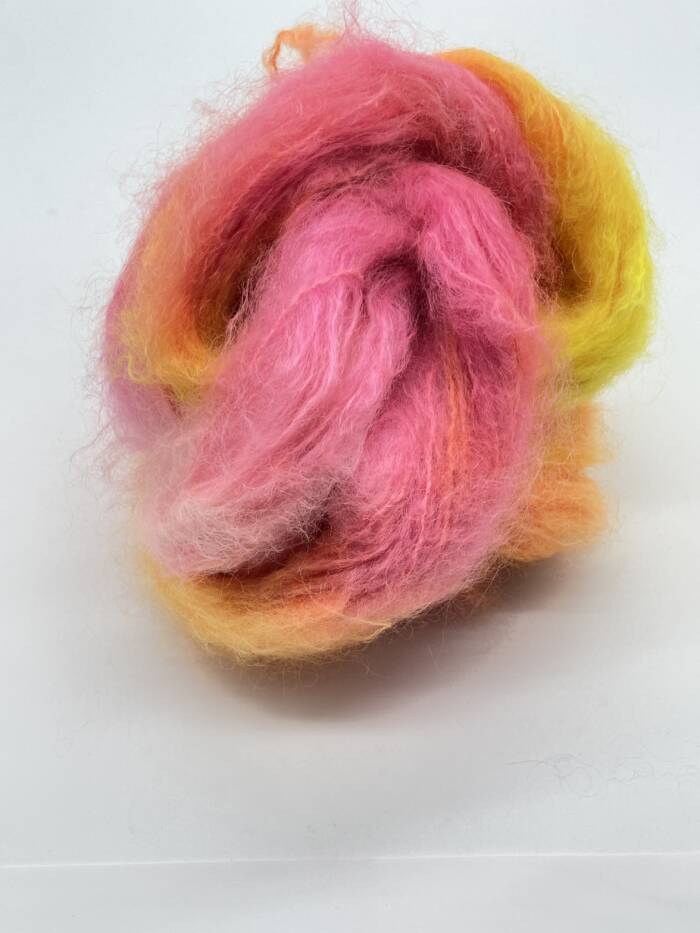 DK Kid Mohair - Merinowolle - Flipper - handgefärbt - Neongelb - Neonorange - Neonpink