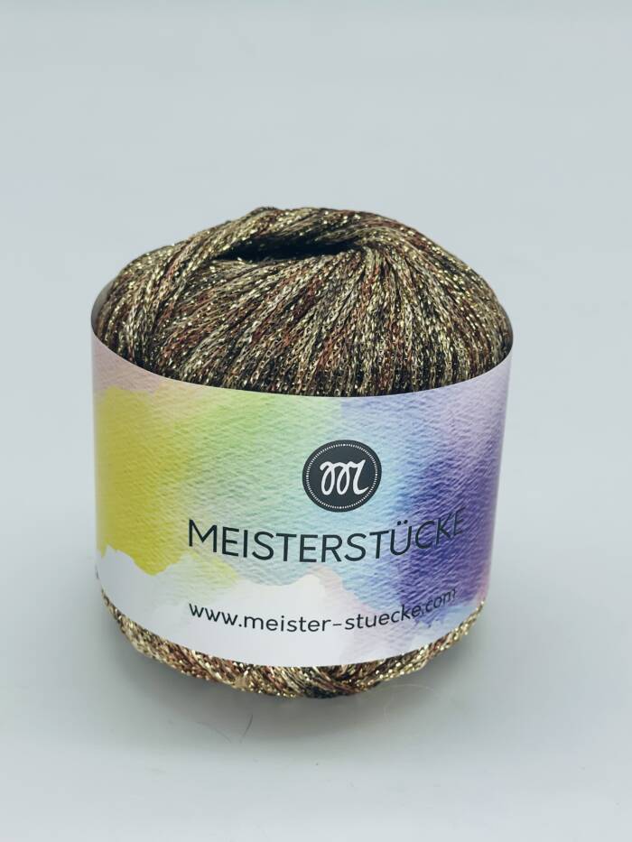 Sparkling Yarn - DELUXE Beige Braun mit Glitzergold