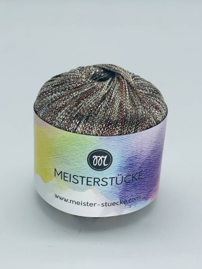Sparkling Yarn - DELUXE Beige Braun mit Glitzersilber