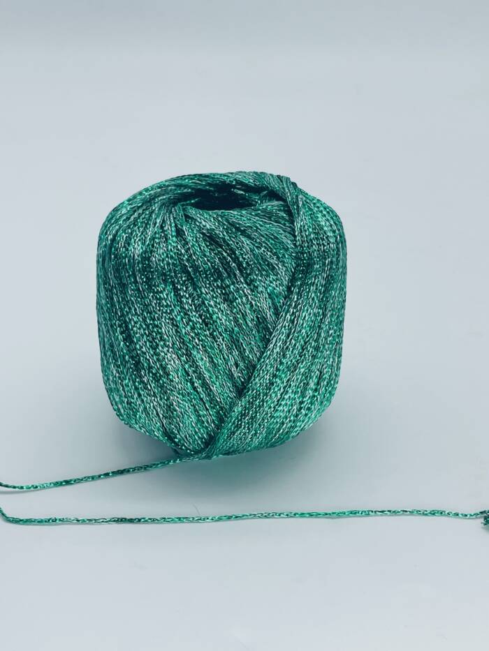 Sparkling Yarn - DELUXE Mintfarben mit Glitzergrün – Bild 2