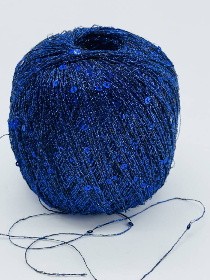 Paillettengarn BLAU – Bild 2