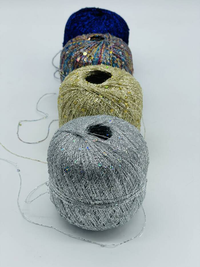 Paillettengarn BLAU – Bild 3