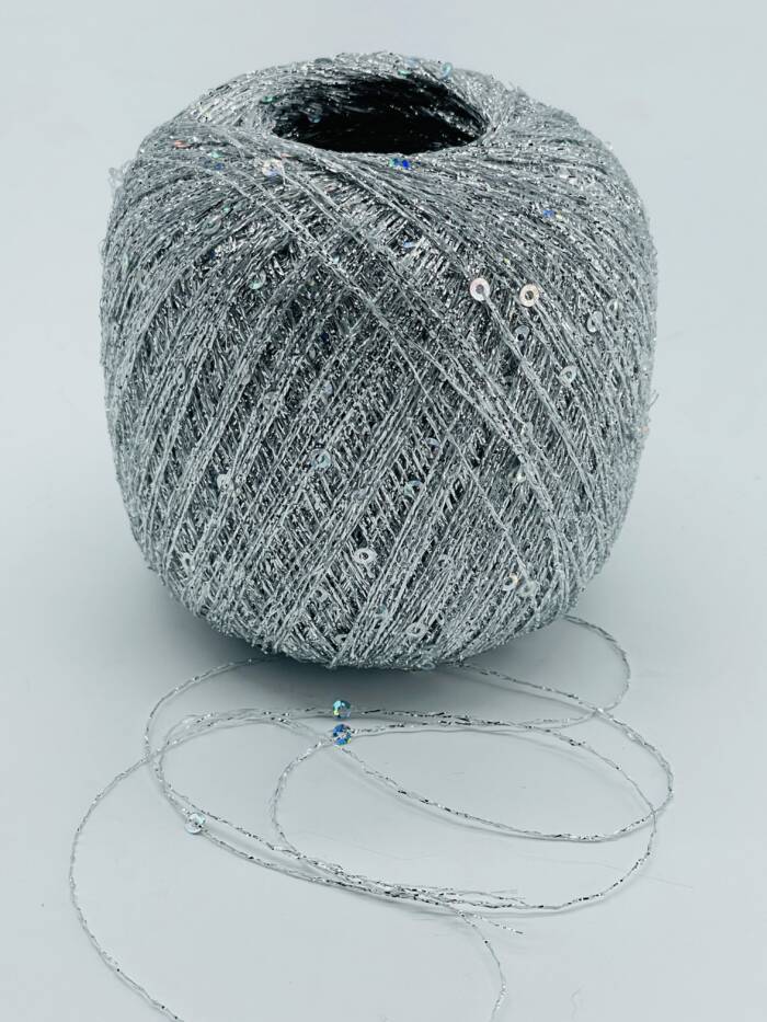 Paillettengarn SILBER – Bild 2