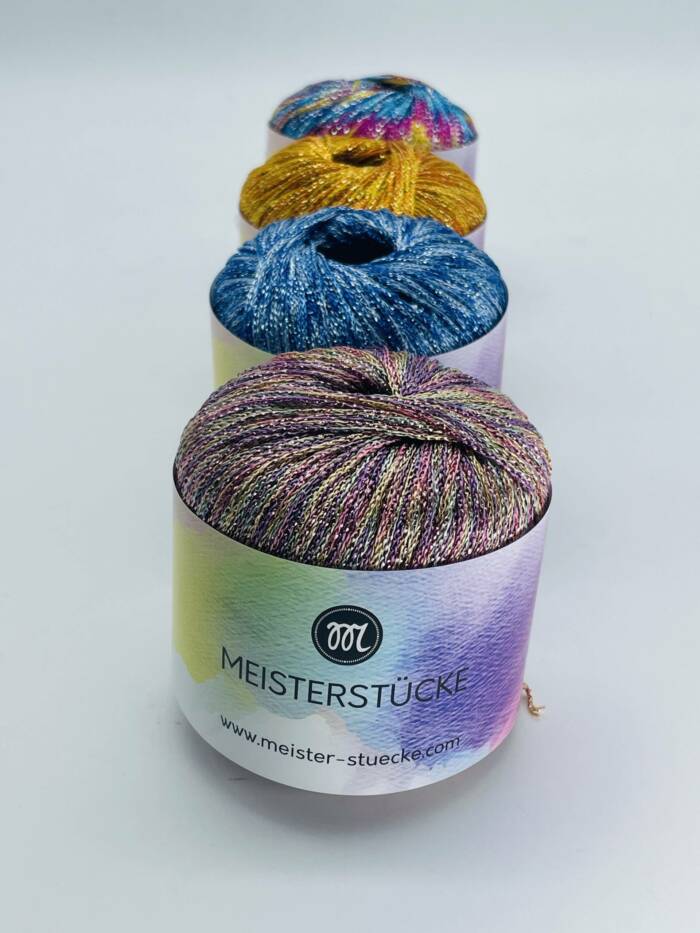 Sparkling Yarn - DELUXE Hellblau mit Glitzerblau – Bild 2