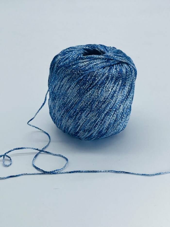 Sparkling Yarn - DELUXE Hellblau mit Glitzerblau – Bild 4