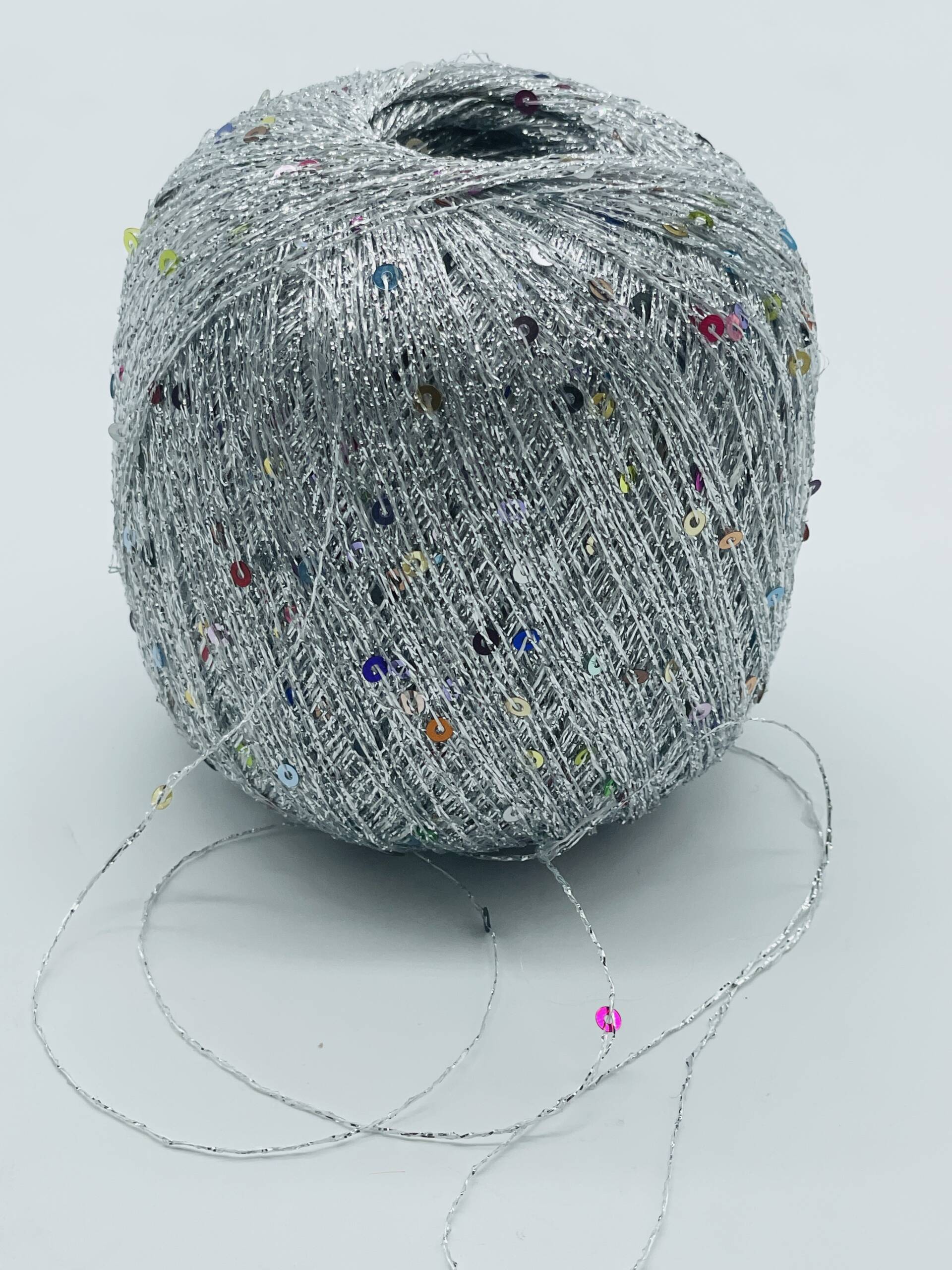 Paillettengarn SILBER-MULTICOLOR – Bild 2