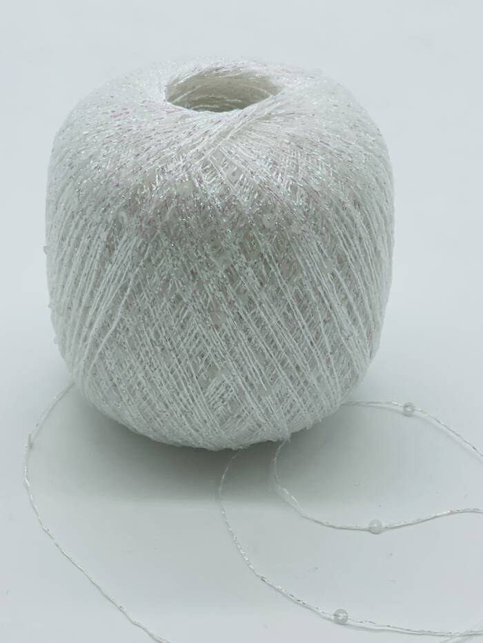 Paillettengarn WEISS-IRISÉ – Bild 2