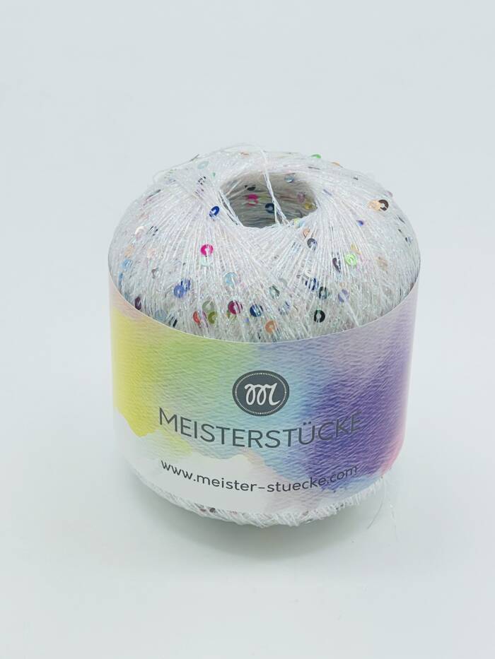 Paillettengarn WEISS-MULTICOLOR