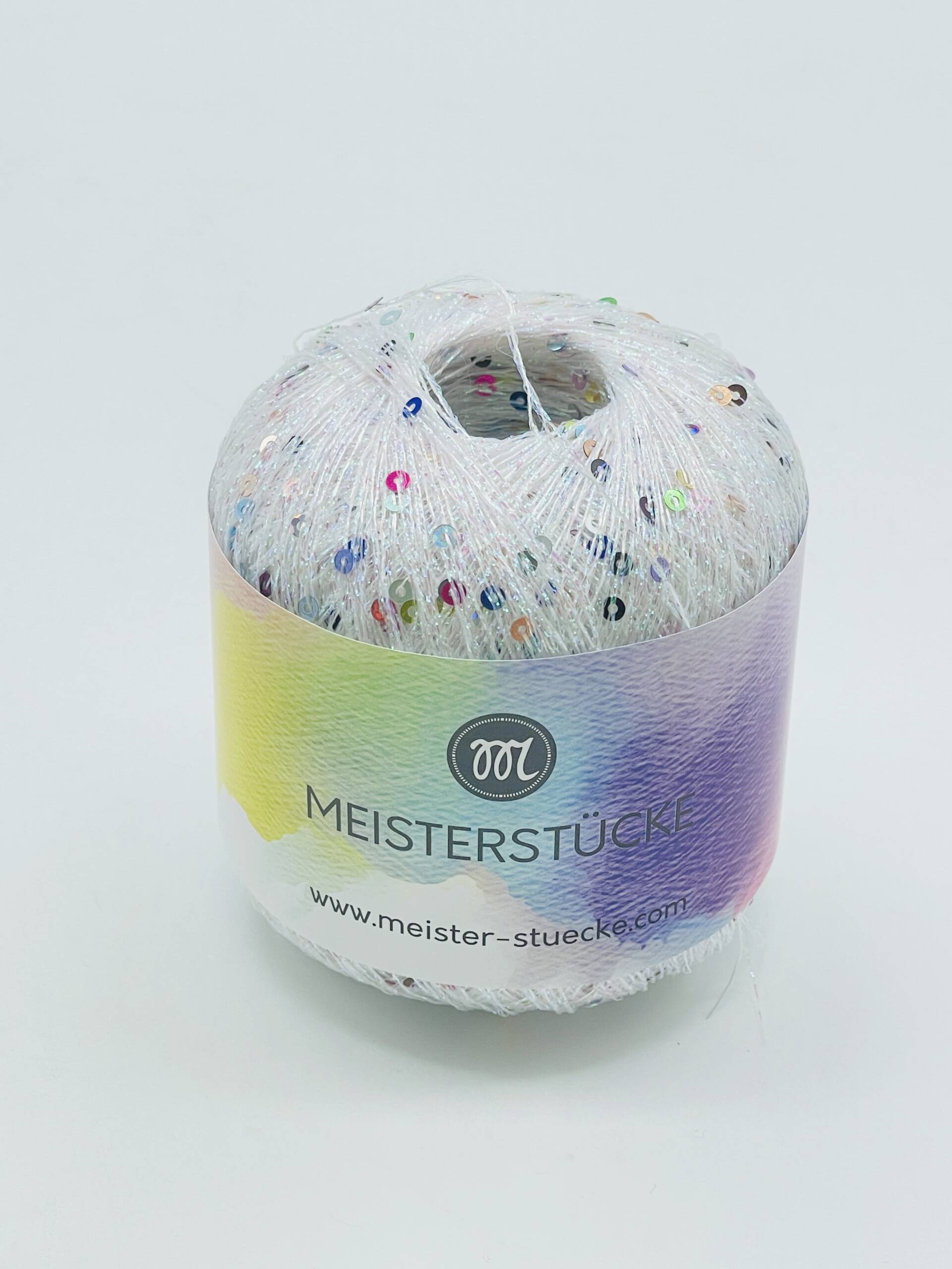 Paillettengarn WEISS-MULTICOLOR