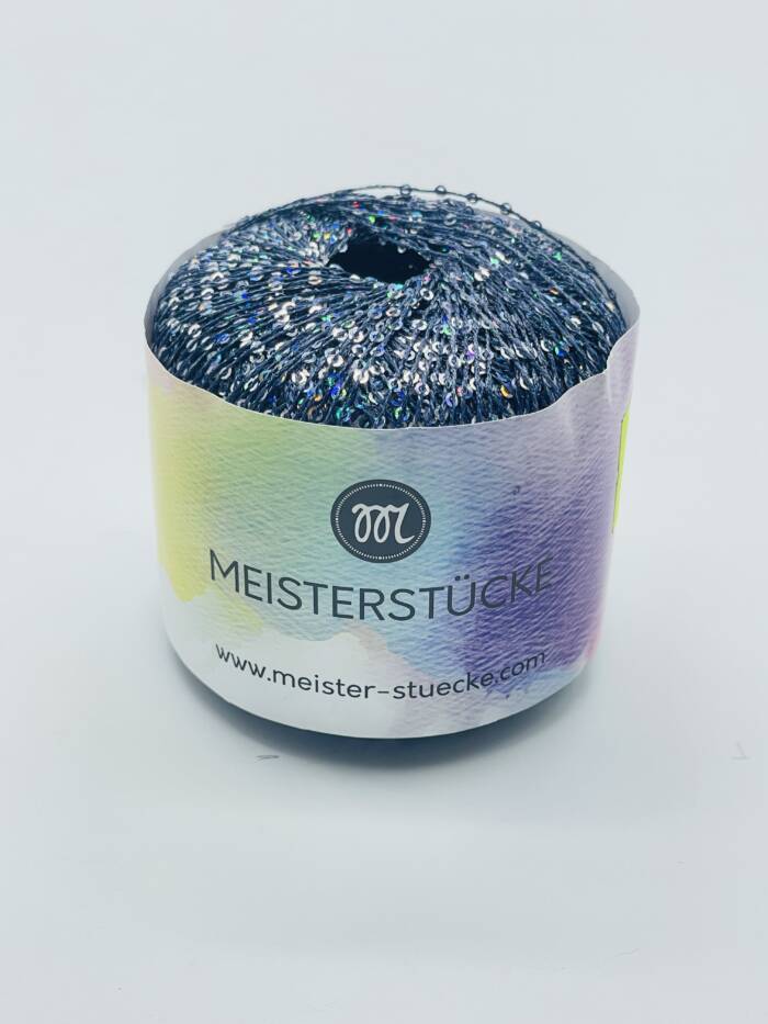 GLAM YARN  Dunkelblau - Grau - Silber