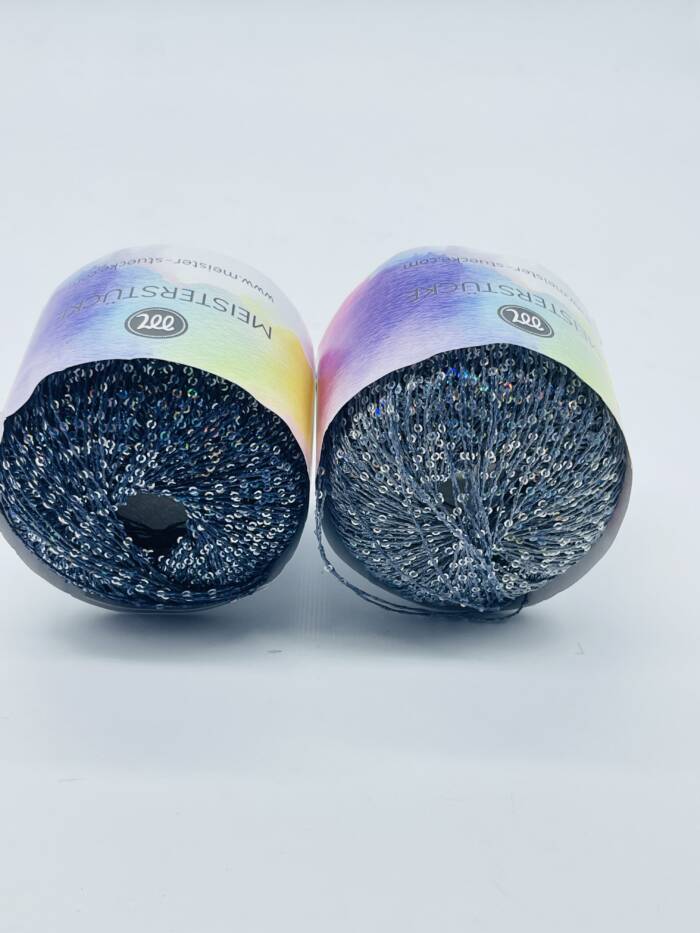 GLAM YARN  Dunkelblau - Grau - Silber – Bild 2