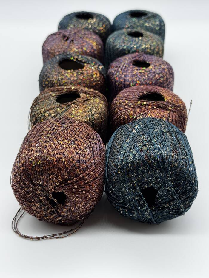 GLAM YARN Braun - Petrol - Lila – Bild 8