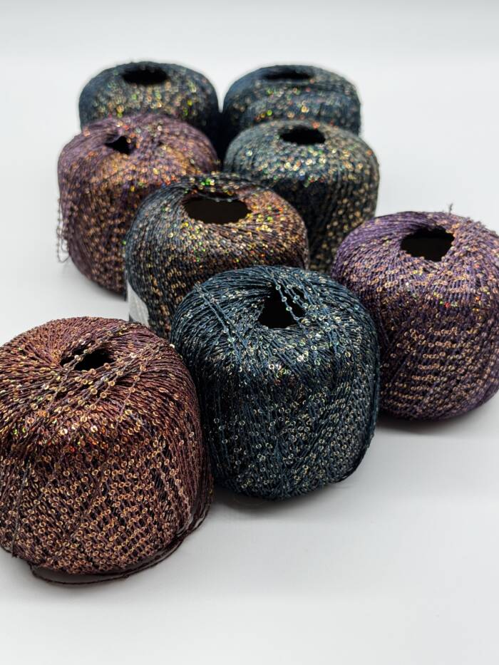GLAM YARN Braun - Petrol - Lila – Bild 7