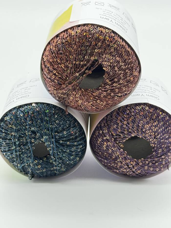 GLAM YARN Braun - Petrol - Lila – Bild 4
