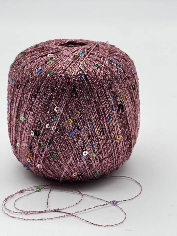 Paillettengarn ROSÉ-MULTICOLOR – Bild 4