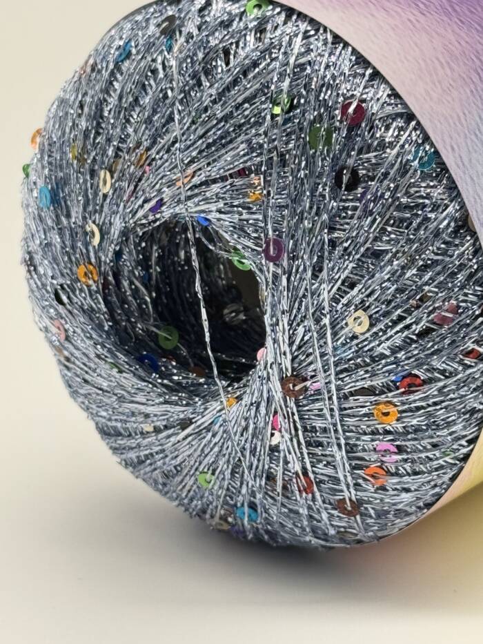 Paillettengarn HELLBLAU-MULTICOLOR – Bild 4