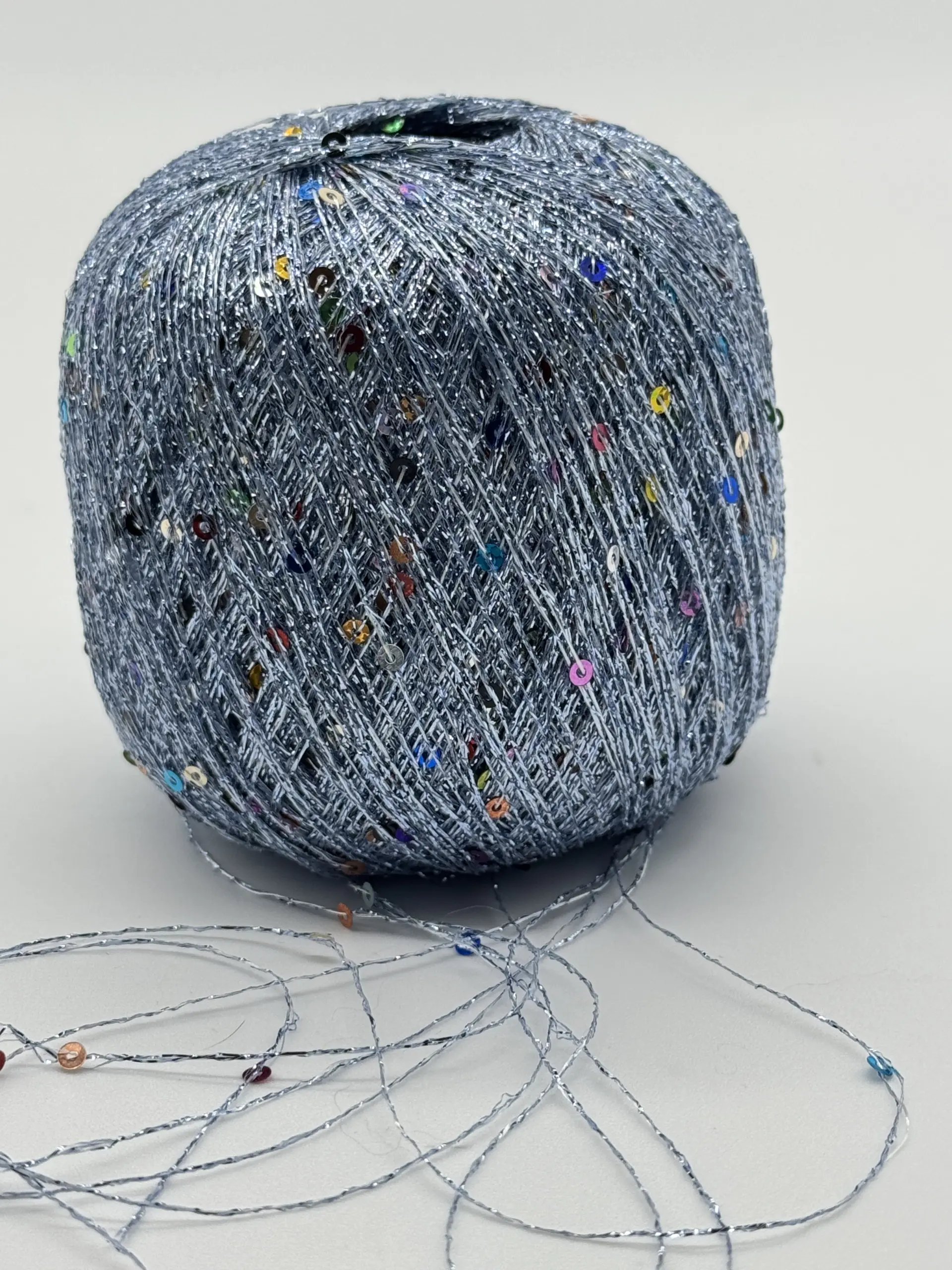 Paillettengarn HELLBLAU-MULTICOLOR – Bild 3