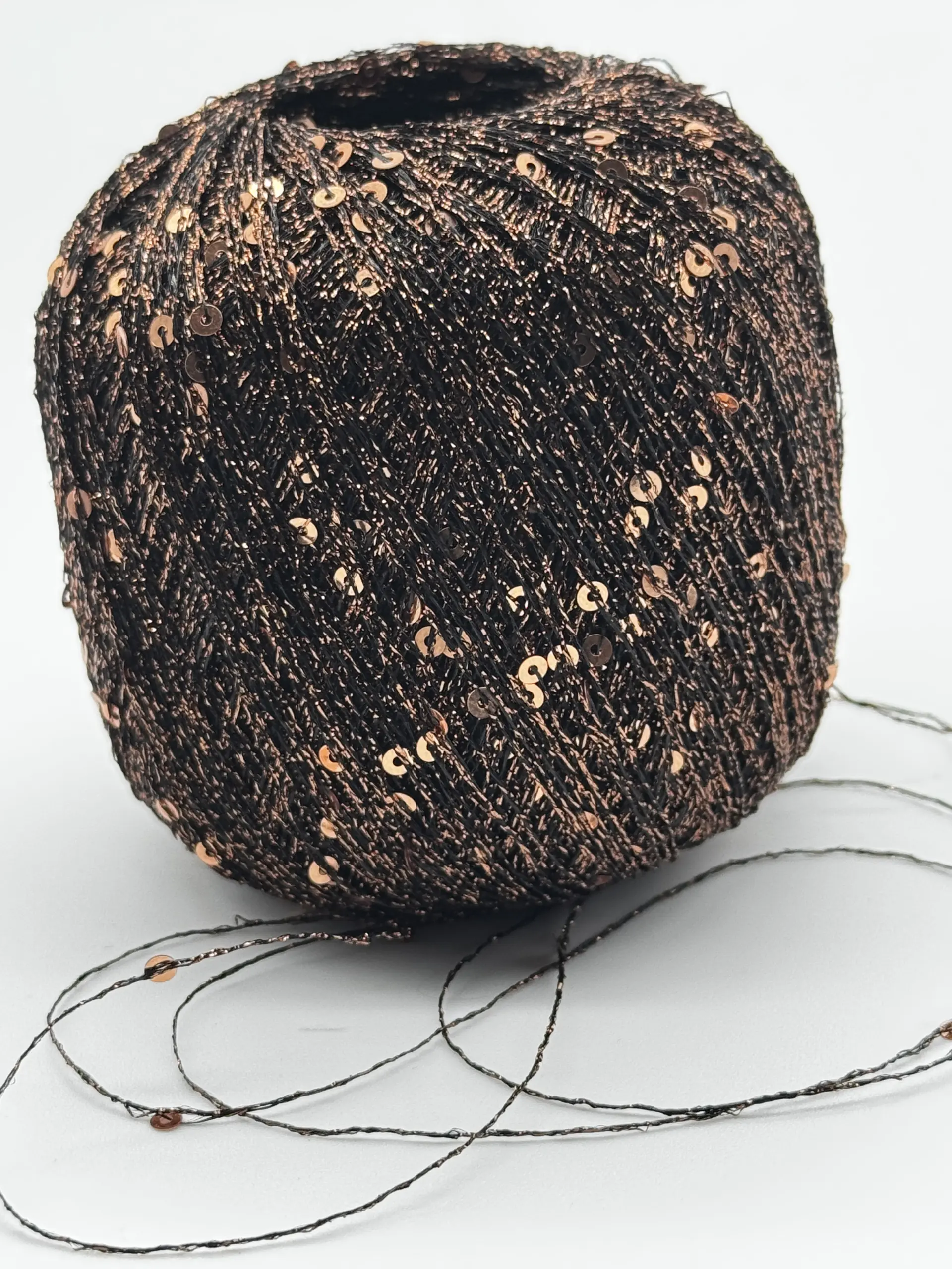 Paillettengarn DUNKELBRAUN-KUPFER – Bild 4