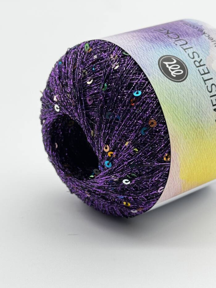 Paillettengarn VIOLETT-MULTICOLOR – Bild 2