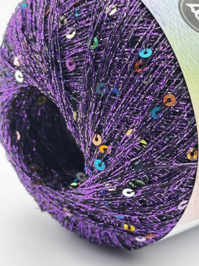 Paillettengarn VIOLETT-MULTICOLOR – Bild 3