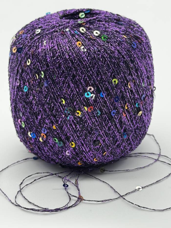 Paillettengarn VIOLETT-MULTICOLOR – Bild 4