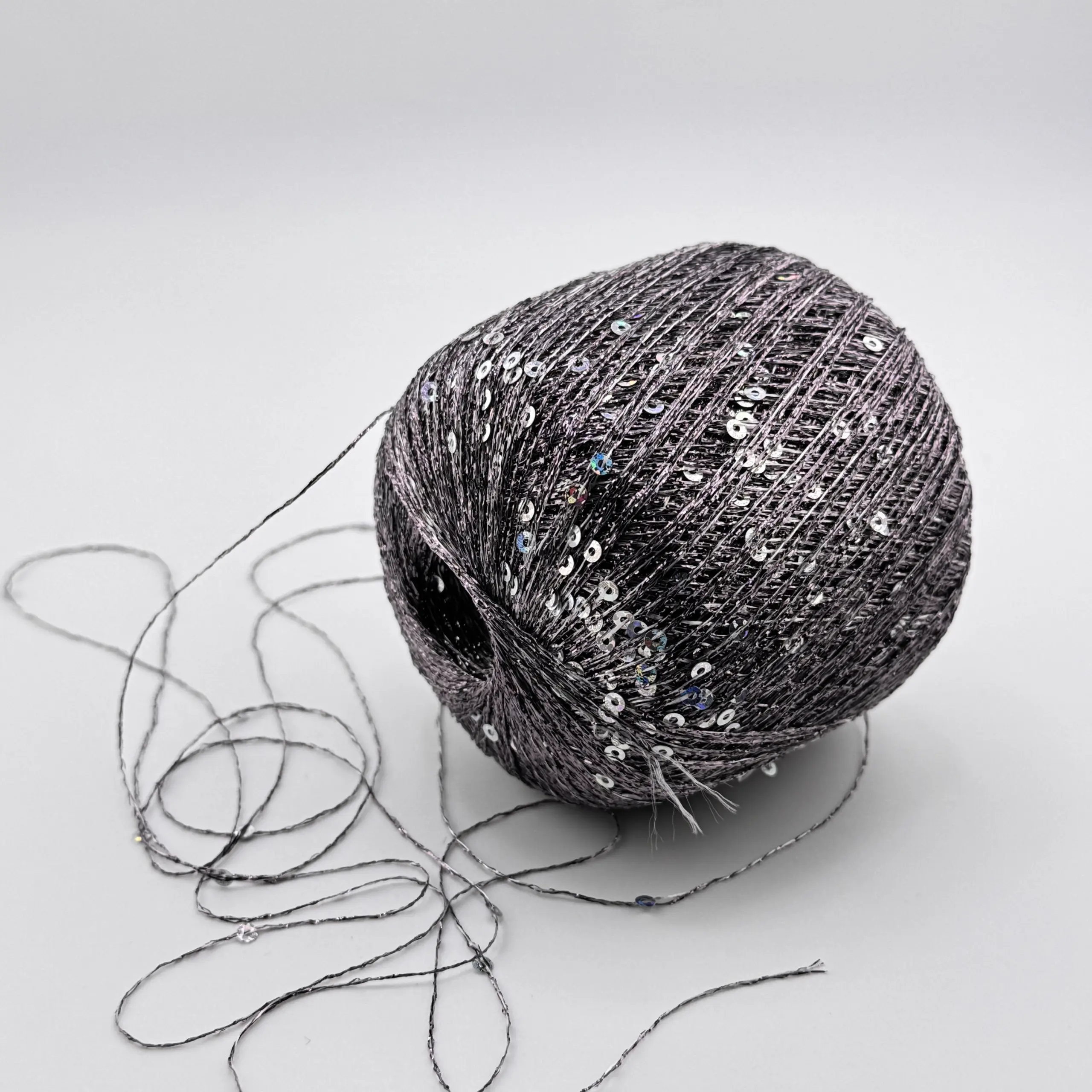 Paillettengarn TAUPE - SILBER – Bild 5